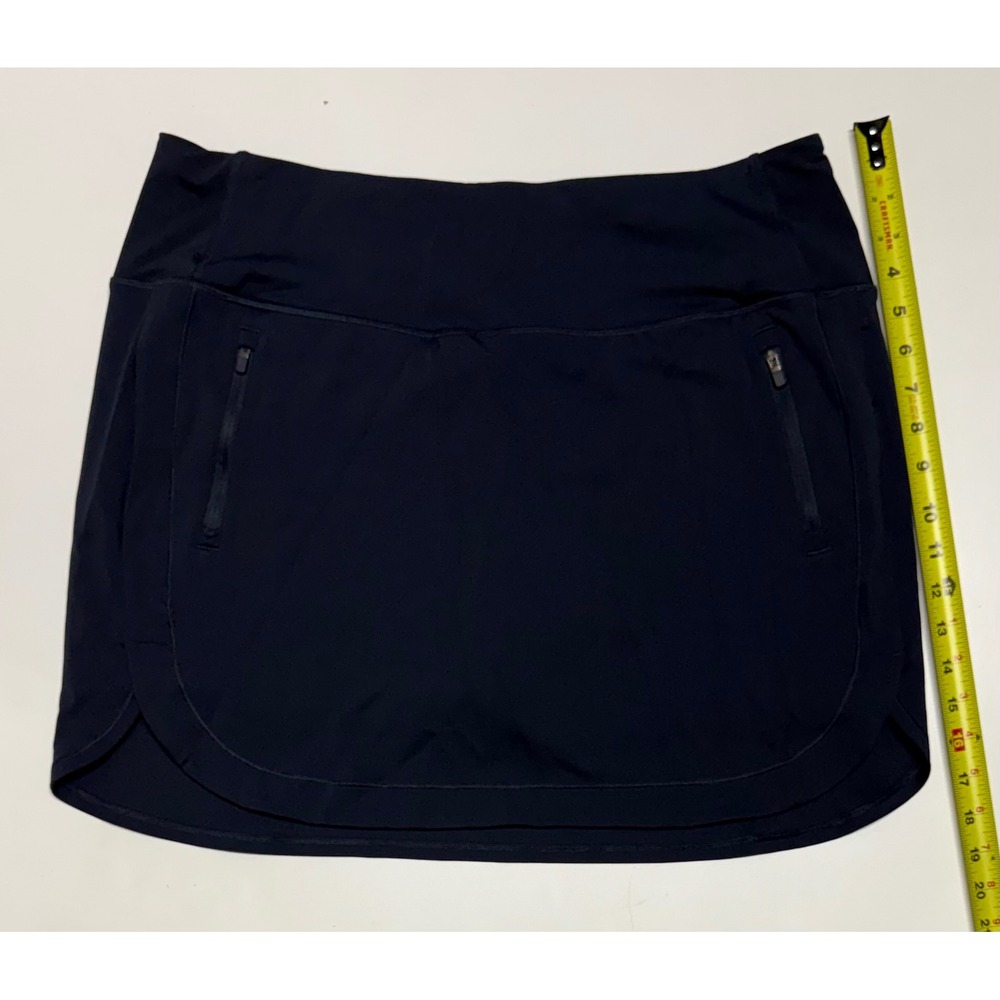 Athleta Fairway Golf Skort 16 Navy Blue Zipper Pockets Active Skirt Womens XL